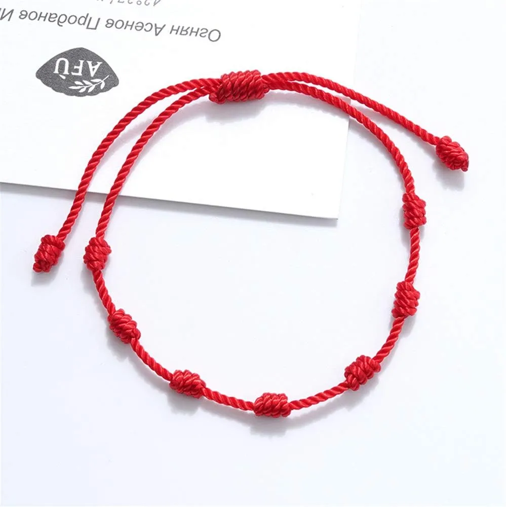 6 Pieces Handmade Knots Red Black Evil Eye Bracelets for Protection and Good Luck, Adjustable Kabbalah Friendship String Bracelets for Women Men
