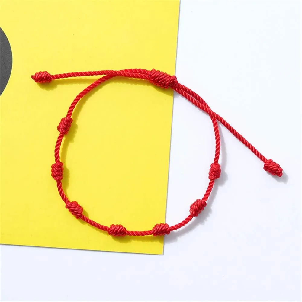6 Pieces Handmade Knots Red Black Evil Eye Bracelets for Protection and Good Luck, Adjustable Kabbalah Friendship String Bracelets for Women Men