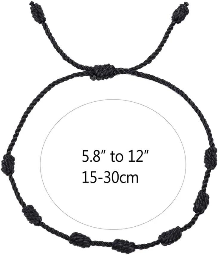 6 Pieces Handmade Knots Red Black Evil Eye Bracelets for Protection and Good Luck, Adjustable Kabbalah Friendship String Bracelets for Women Men