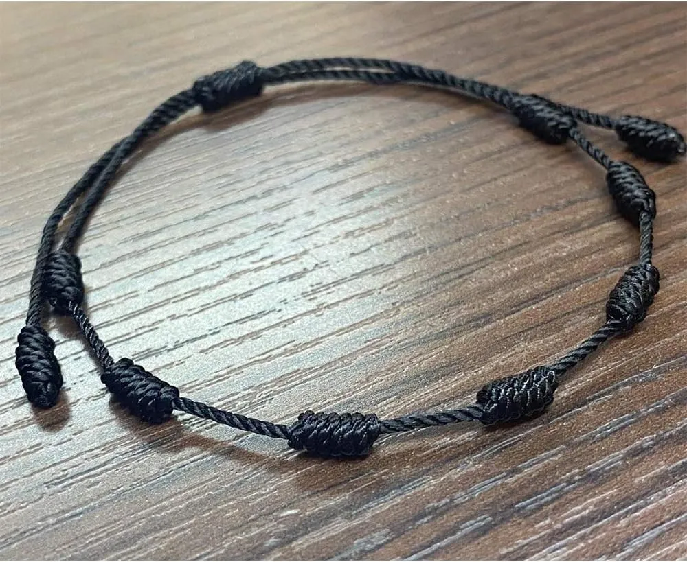 6 Pieces Handmade Knots Red Black Evil Eye Bracelets for Protection and Good Luck, Adjustable Kabbalah Friendship String Bracelets for Women Men