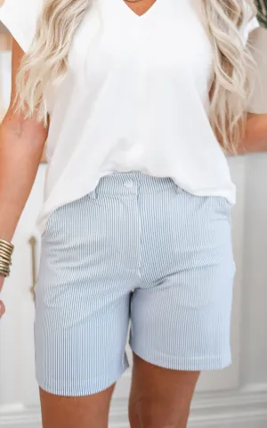 6.5 Inch Seersucker Everyday Bermuda Chino Shorts by Salty Wave *