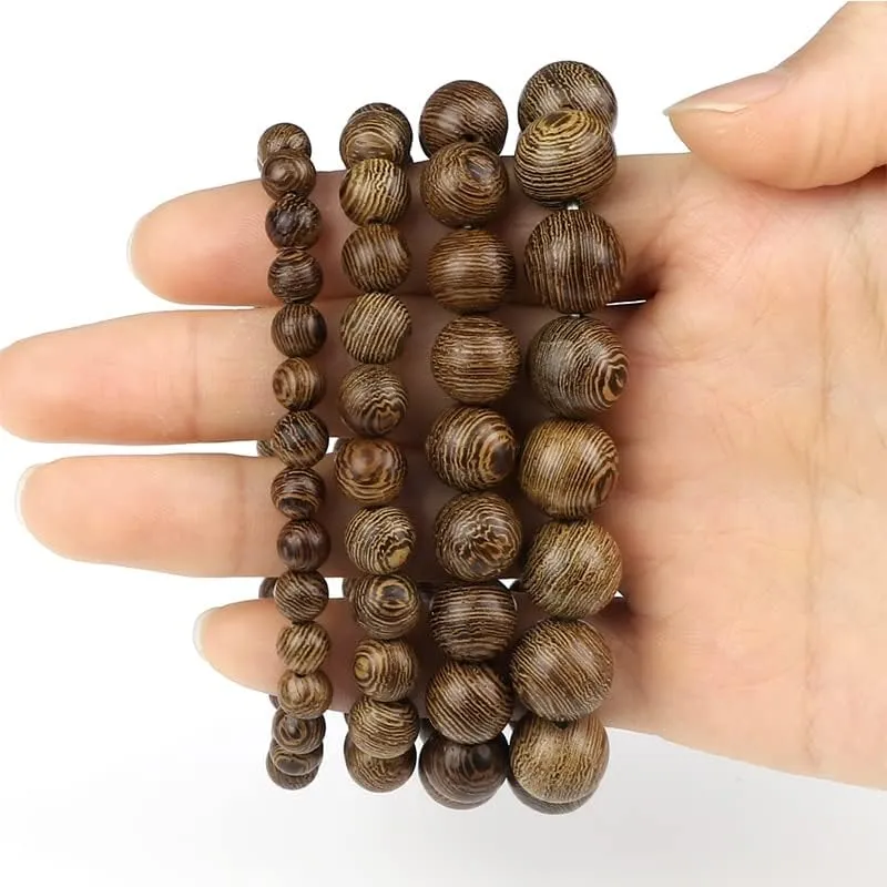 6/8/10/12mm Men Vintage Bracelet Original Wooden Beads Meditation Prayer Buddha Stretch Bracelets&Bangle Women Yoga Jewelry Gift 8U0FR (6mm)