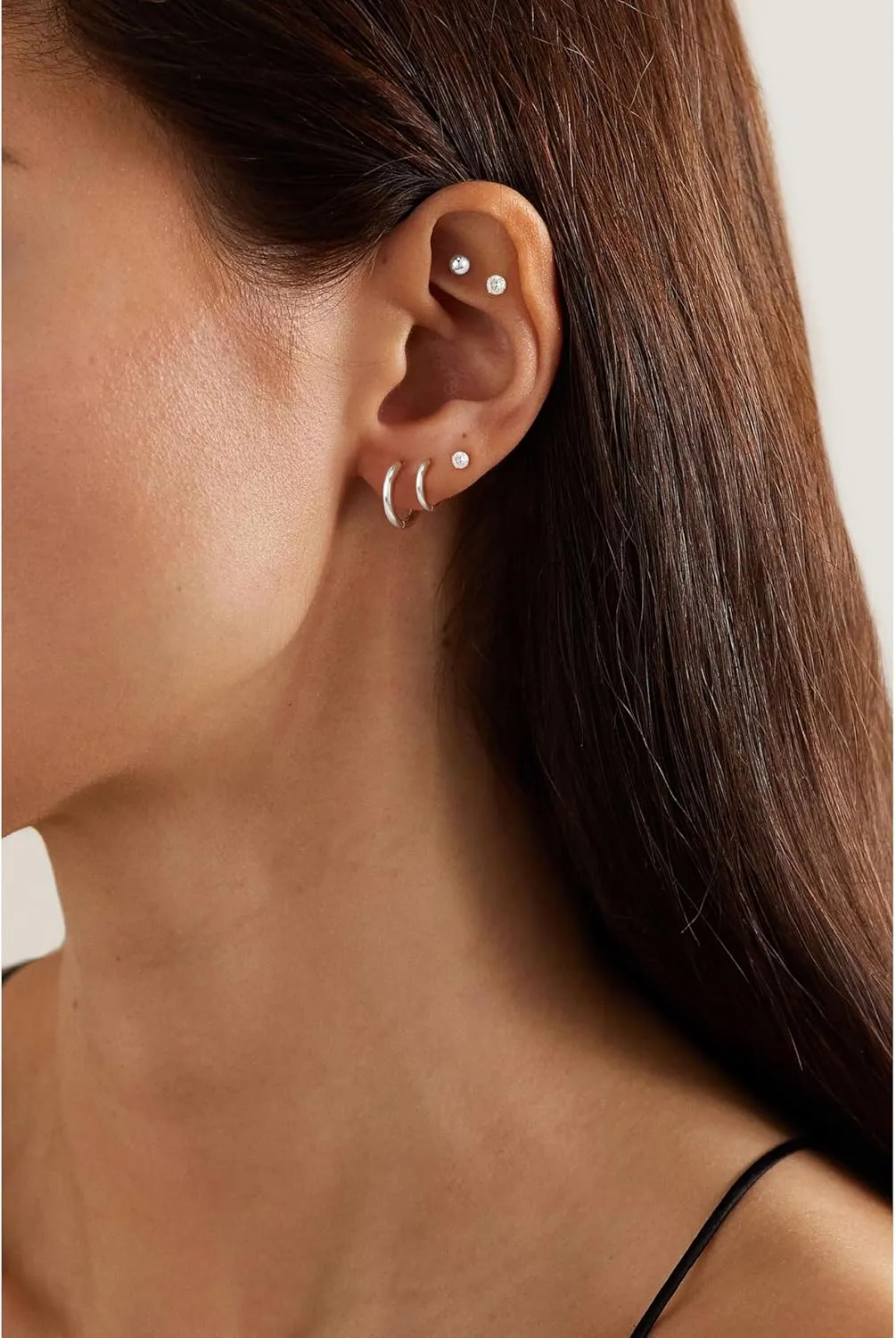 9 pairs Flat Back Earrings Sets for Women, Small 14k Gold/Sterling Silver Plated Surgical Steel Earrings Hypoallergenic Stud Hoop Earrings for Multiple Piercing Tiny Screw Back Cartilage Earrings Jewelry