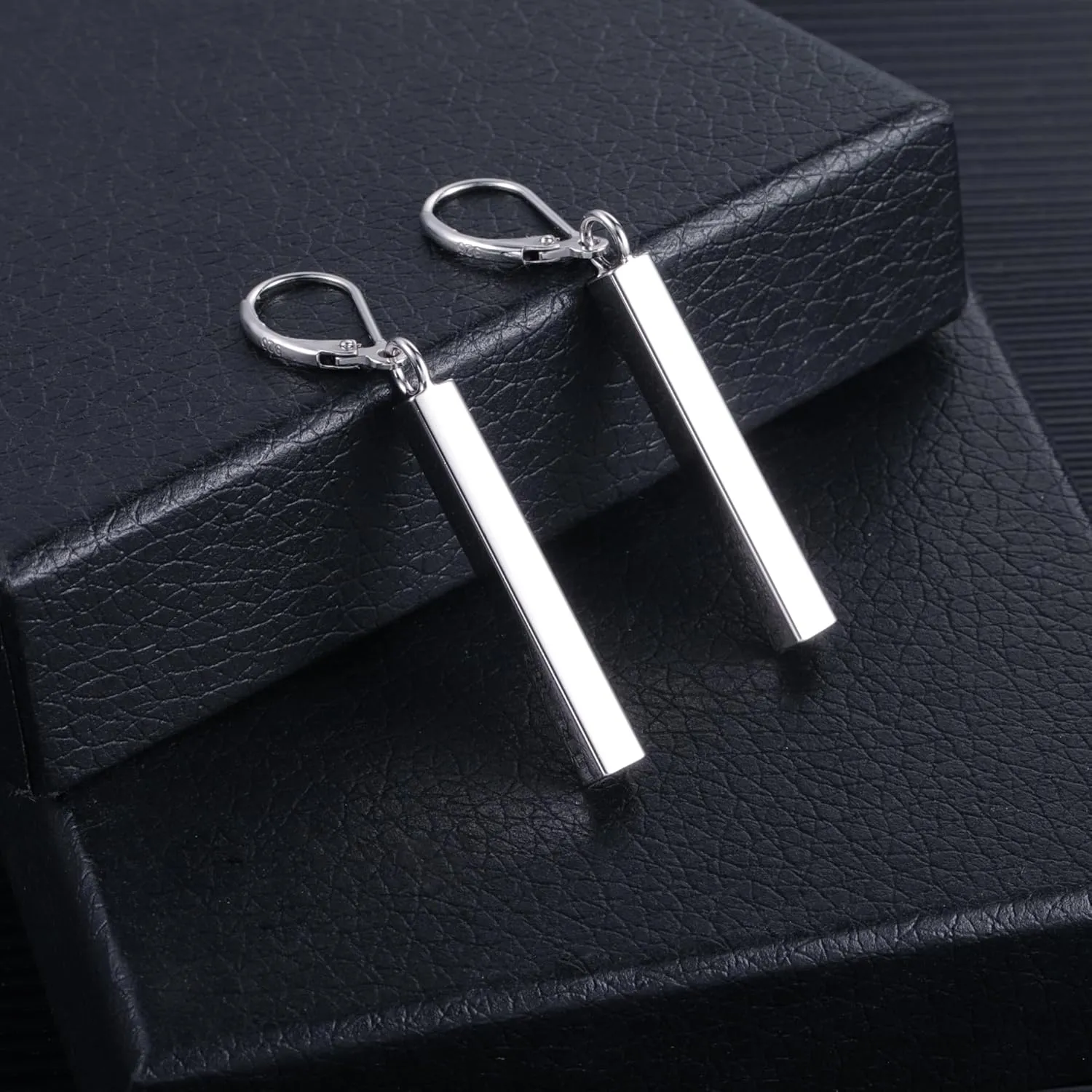 925 Sterling Silver Bar Dangle Drop Earrings for Women, 14K Gold French Style Leverback Dangle Drop Earrings, Hypoallergenic Jewelry