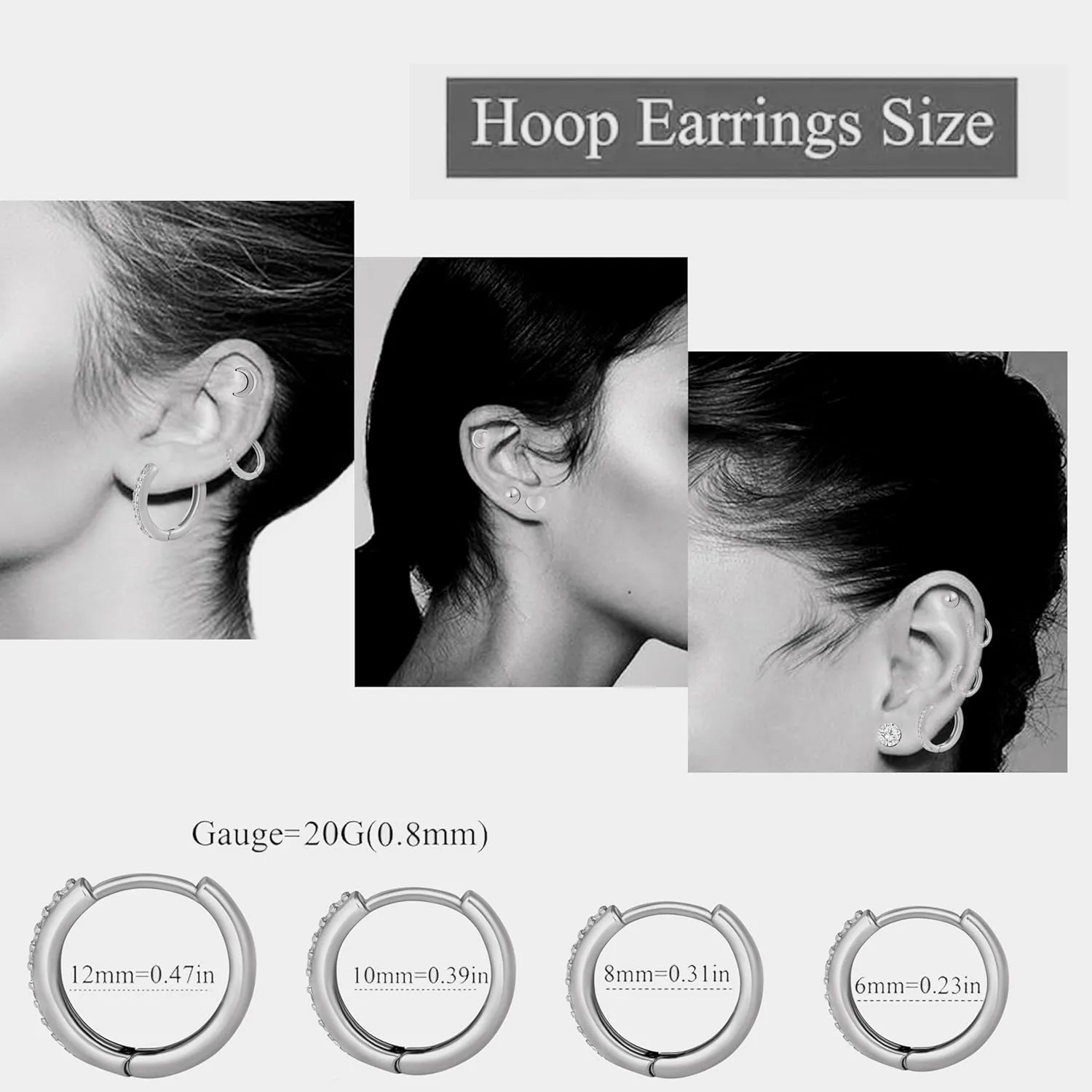 925 Sterling Silver Cartilage Helix CZ Huggie Earrings-Surgical Steel Earrings Set for Multiple Piercing Hypoallergenic,14K Gold Plated Flatback Small Hoop Stud Earrings Pack,Titanium Heart Ball Moon Dot CZ Stud Earrings for Women Men