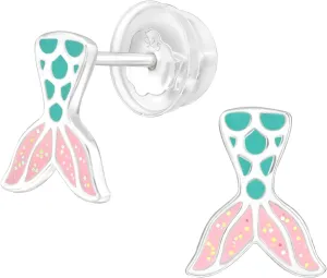 925 Sterling Silver Children's Summer Mermaid Stud Earrings