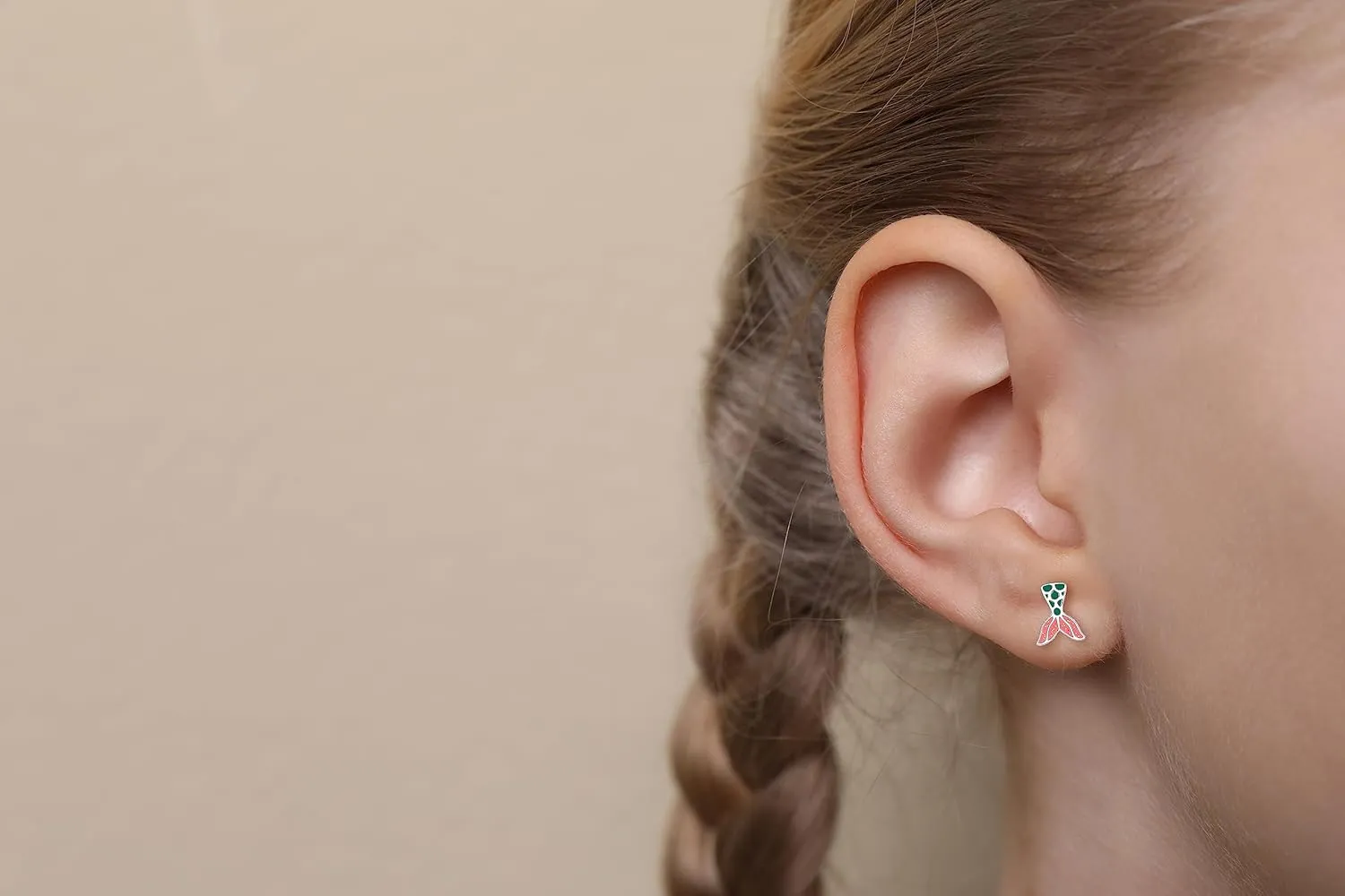 925 Sterling Silver Children's Summer Mermaid Stud Earrings