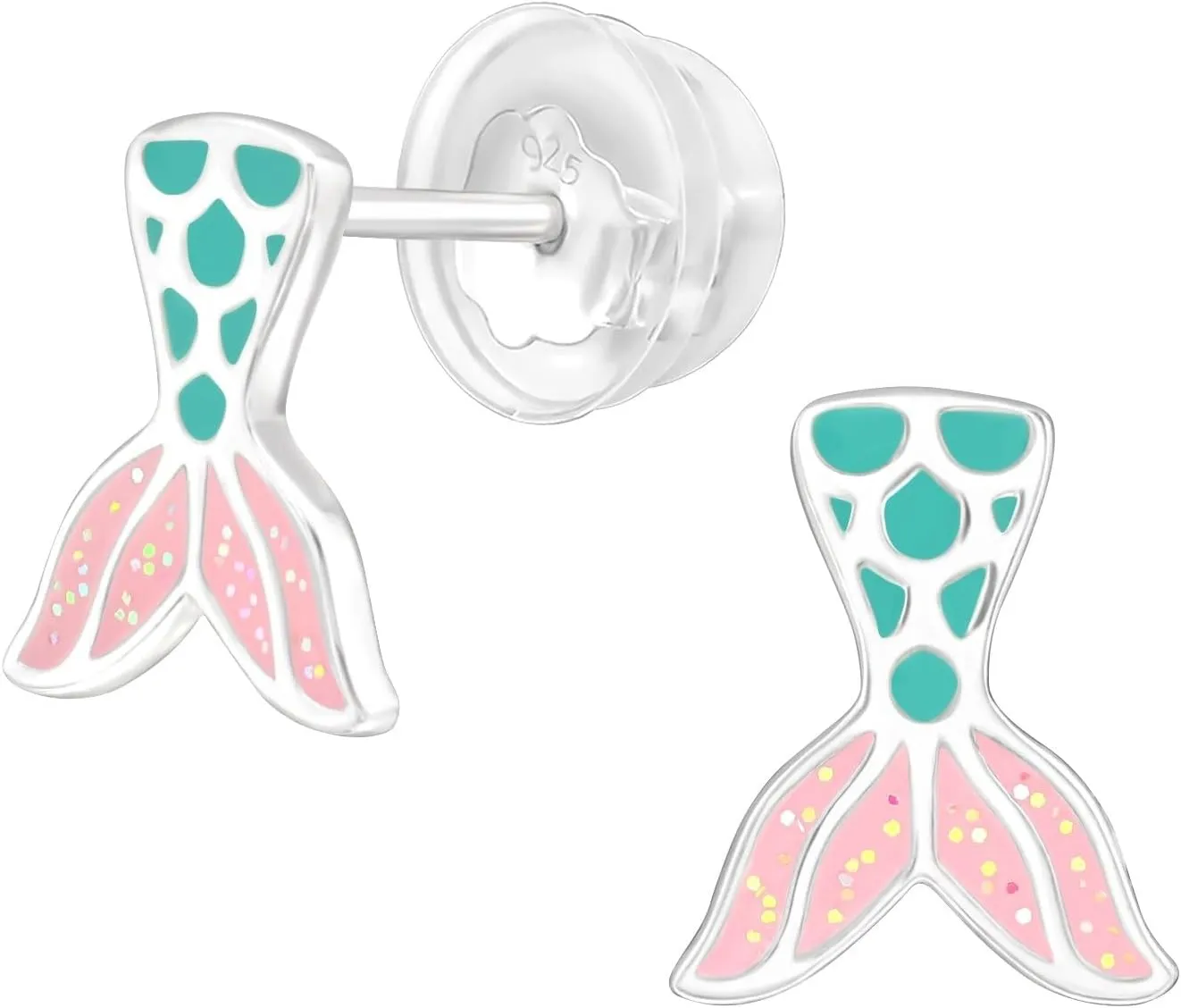 925 Sterling Silver Children's Summer Mermaid Stud Earrings