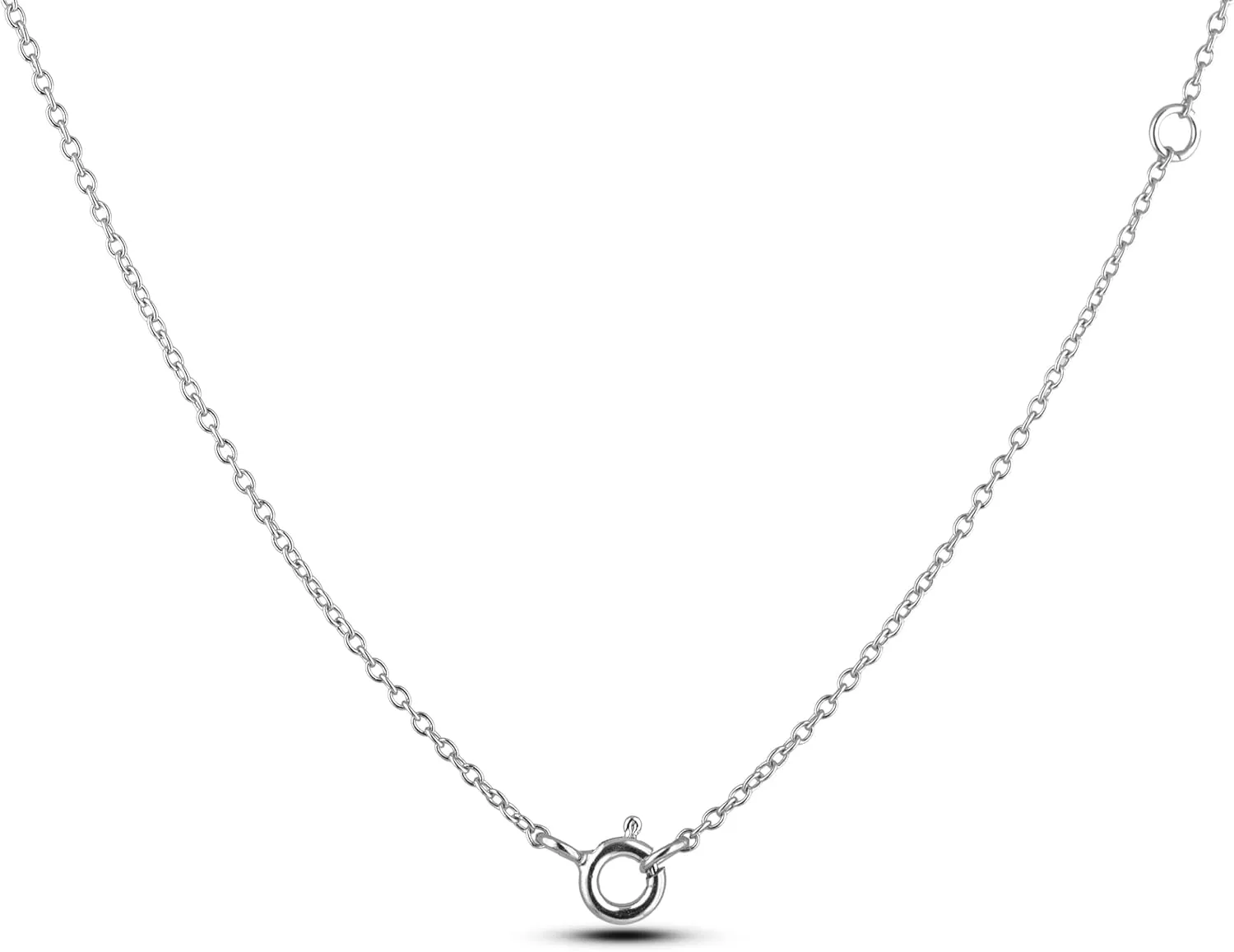 .925 Sterling Silver Diamond Letter Initial Necklace with Canadian Diamonds A-Z Alphabet Series Personalized Pendant Jewelry - 18"