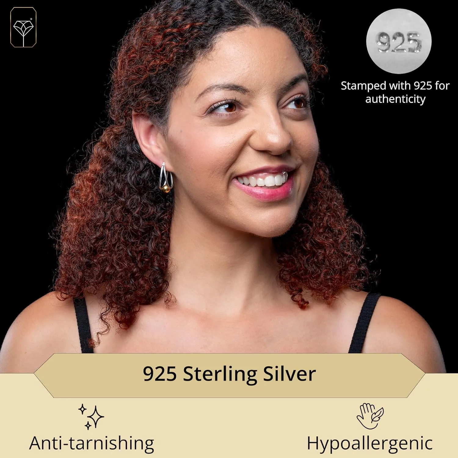 925 Sterling Silver Double Hoop Earrings for Women | Hypoallergenic, Anti-Tarnishing and Lightweight Silver Earrings for Women by MAX   STONE