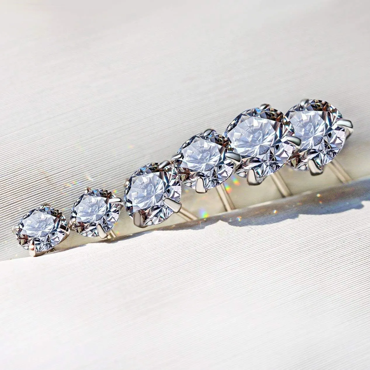 925 Sterling Silver Earrings, Cubic Zirconia Stud Earrings, Diamond Stud Earrings for Women