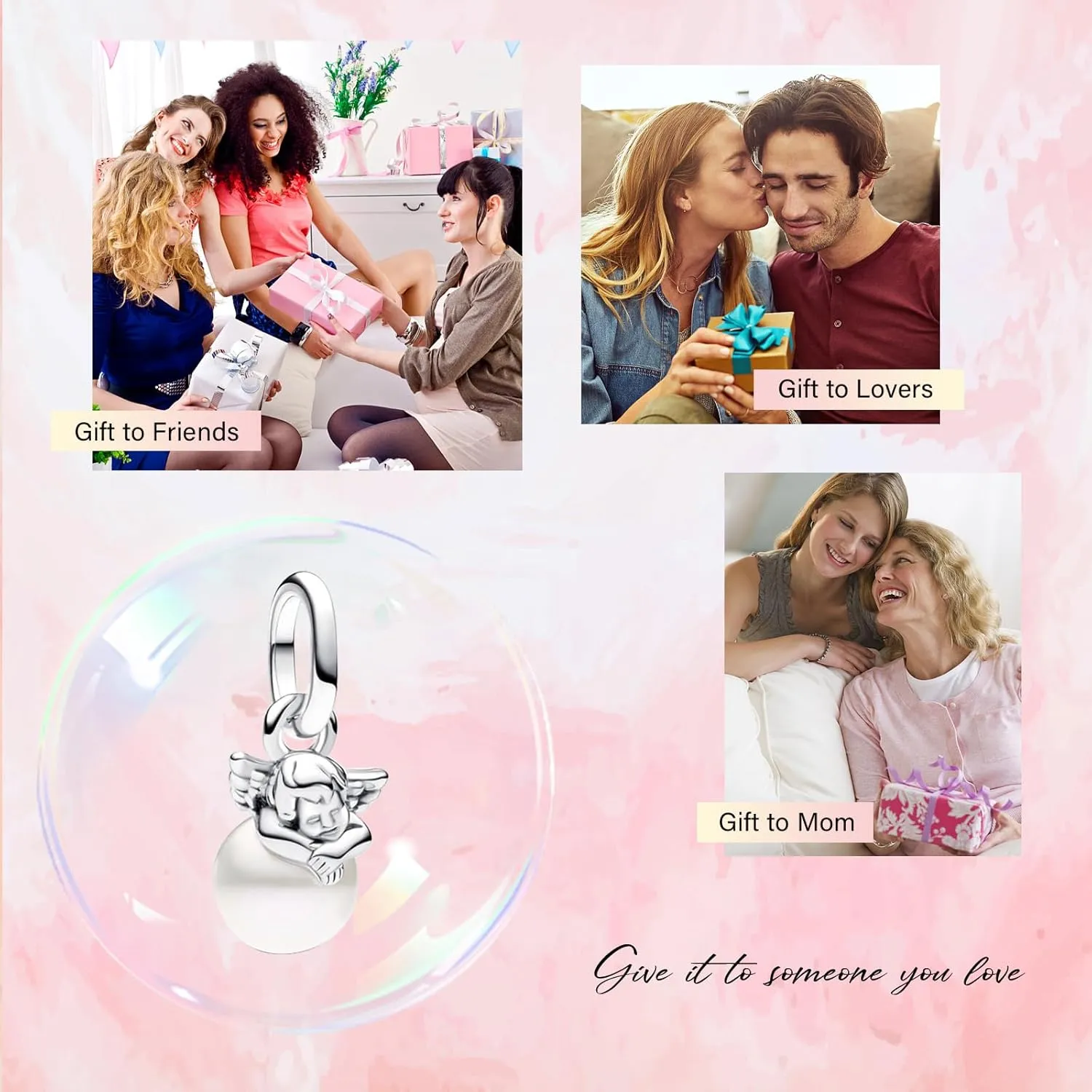 925 Sterling Silver Love Friendship Charms Infinity Pendant Friendship Splittable Heart, Couples, Hot Air Balloon, Robot Lock, Compass, Tree Double Dangle Valentine's Day Christmas For Women Friends