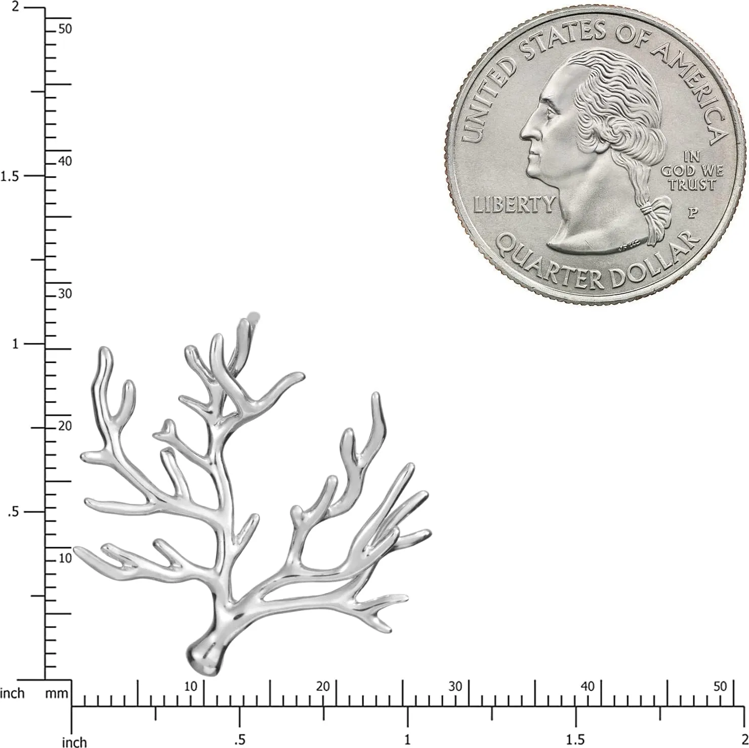 925 Sterling Silver Ocean Coral Branch Tree Sea Necklace Pendant with 18 Box Chain, Nickel Free Hypoallergenic for Sensitive Skin, with Jewelry Gift Box