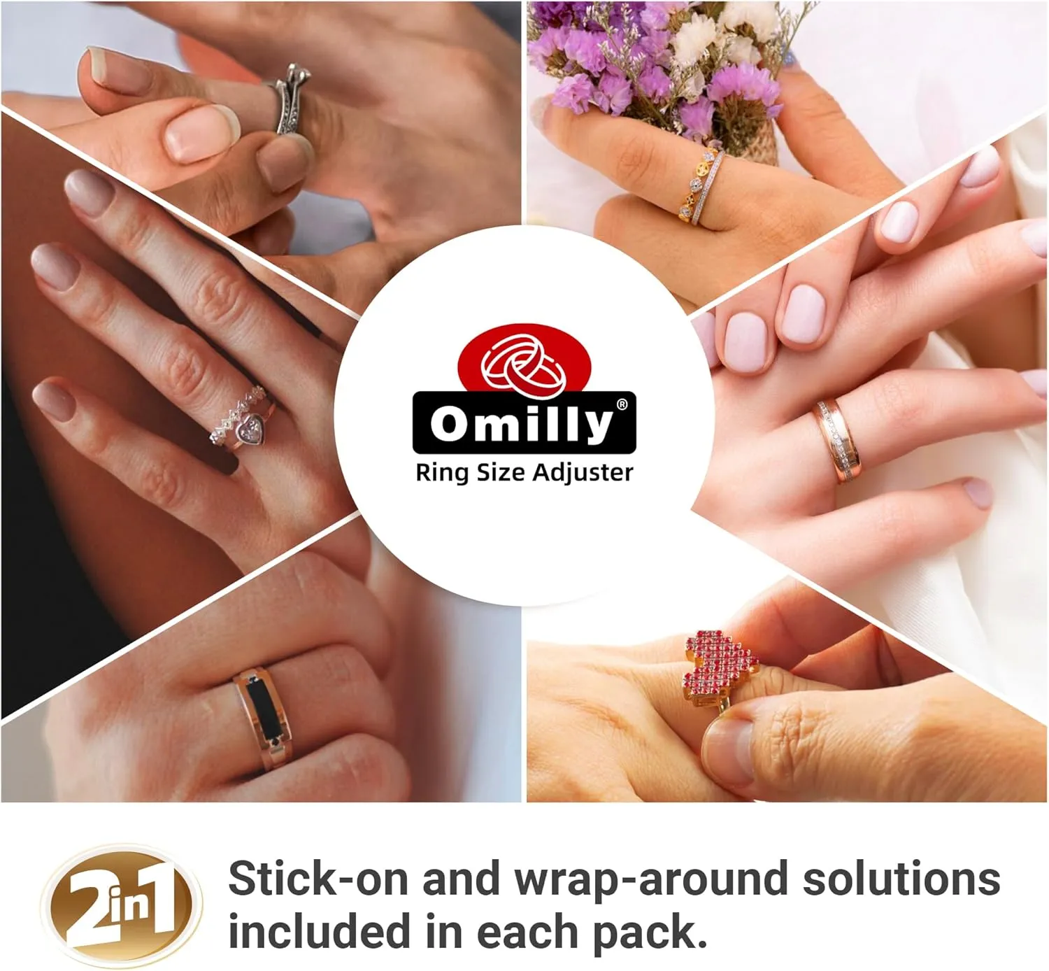 99-Pack Ring Sizer Adjuster for Loose Rings - Omilly 11 Sizes Silicone Ring Guards Invisible Ring Spacers for Women & Men, Transparent, Comfortable Fit for Jewelry Resizing
