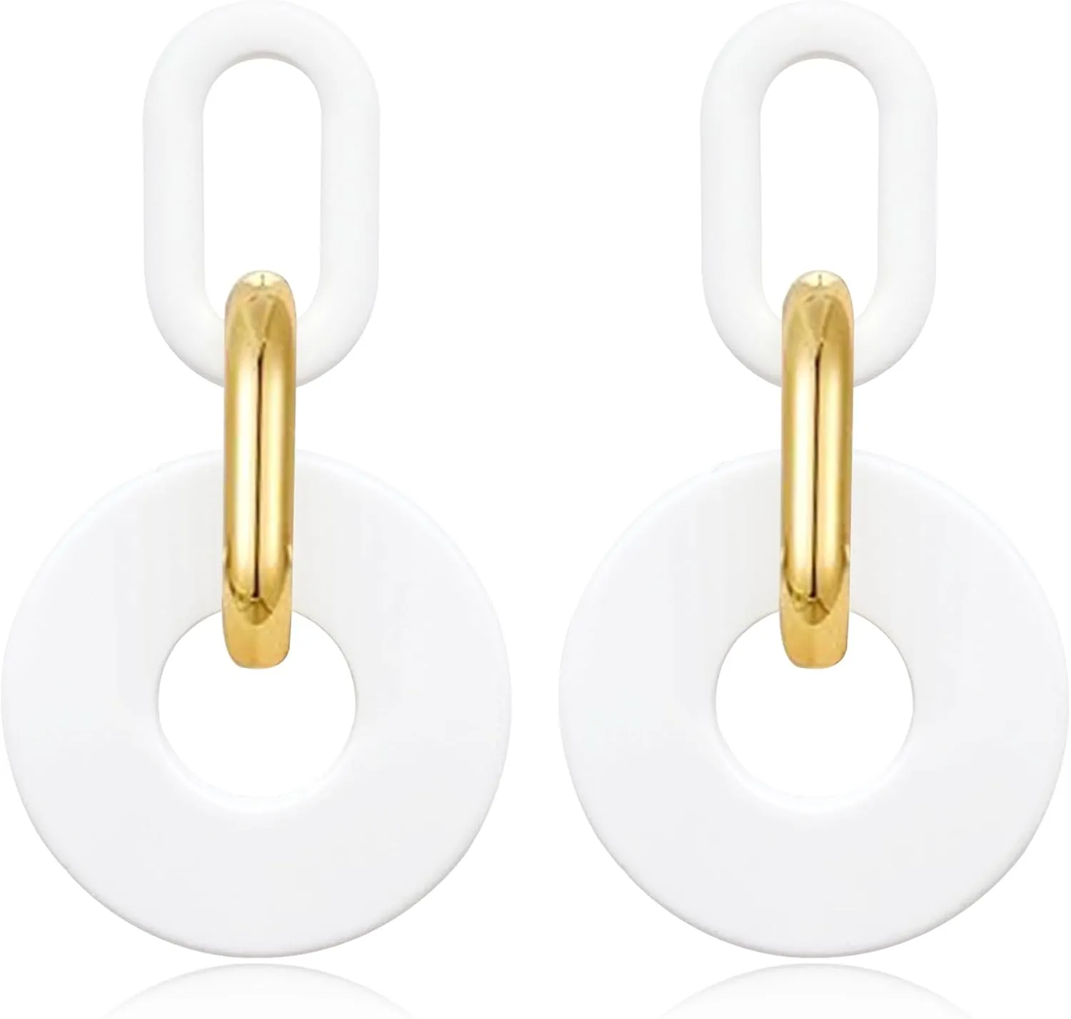 Acrylic Hoop Earrings Long Chain Earrings Minimalist Geometric Dangle Earrings Statement Drop Earrings for Women Girls