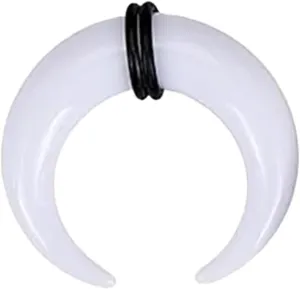 Acrylic White Septum Pincher Tapers 00G 0G 2G 4G 6G 8G 10G 12G 14G Buffalo Horseshoe Stretcher Expander Ear Gauges Nose Piercing