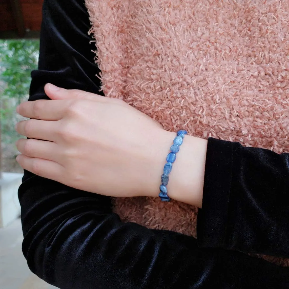 Adabele 1pc Natural Stretch Gemstone Bracelet 5mm-10mm Free Form Bead 7 Inch 7.5 Inch Healing Crystal Engergy Quartz Chakra Jewelry Women Birthday Gift