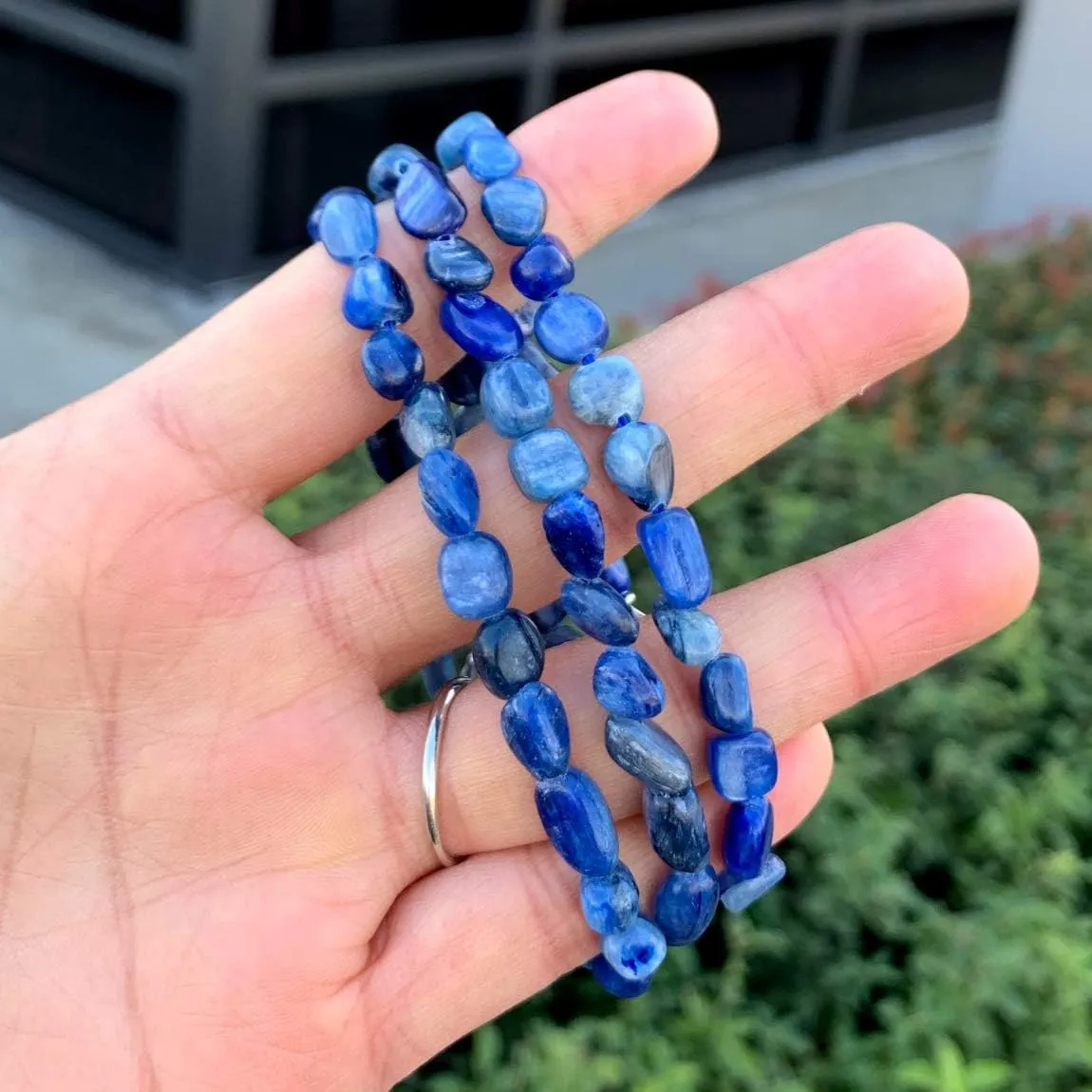 Adabele 1pc Natural Stretch Gemstone Bracelet 5mm-10mm Free Form Bead 7 Inch 7.5 Inch Healing Crystal Engergy Quartz Chakra Jewelry Women Birthday Gift