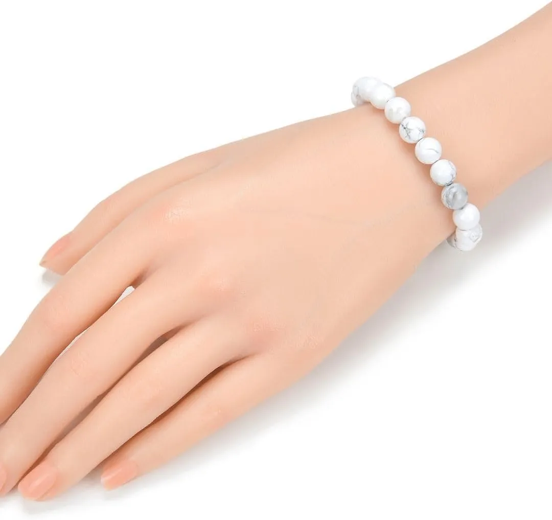 Adabele 1pc Natural Stretch Gemstone Bracelet 8mm (0.31") Bead 7" to 8.5 inch Healing Crystal Energy Quartz Chakra Jewelry Women Men Birthday Gift