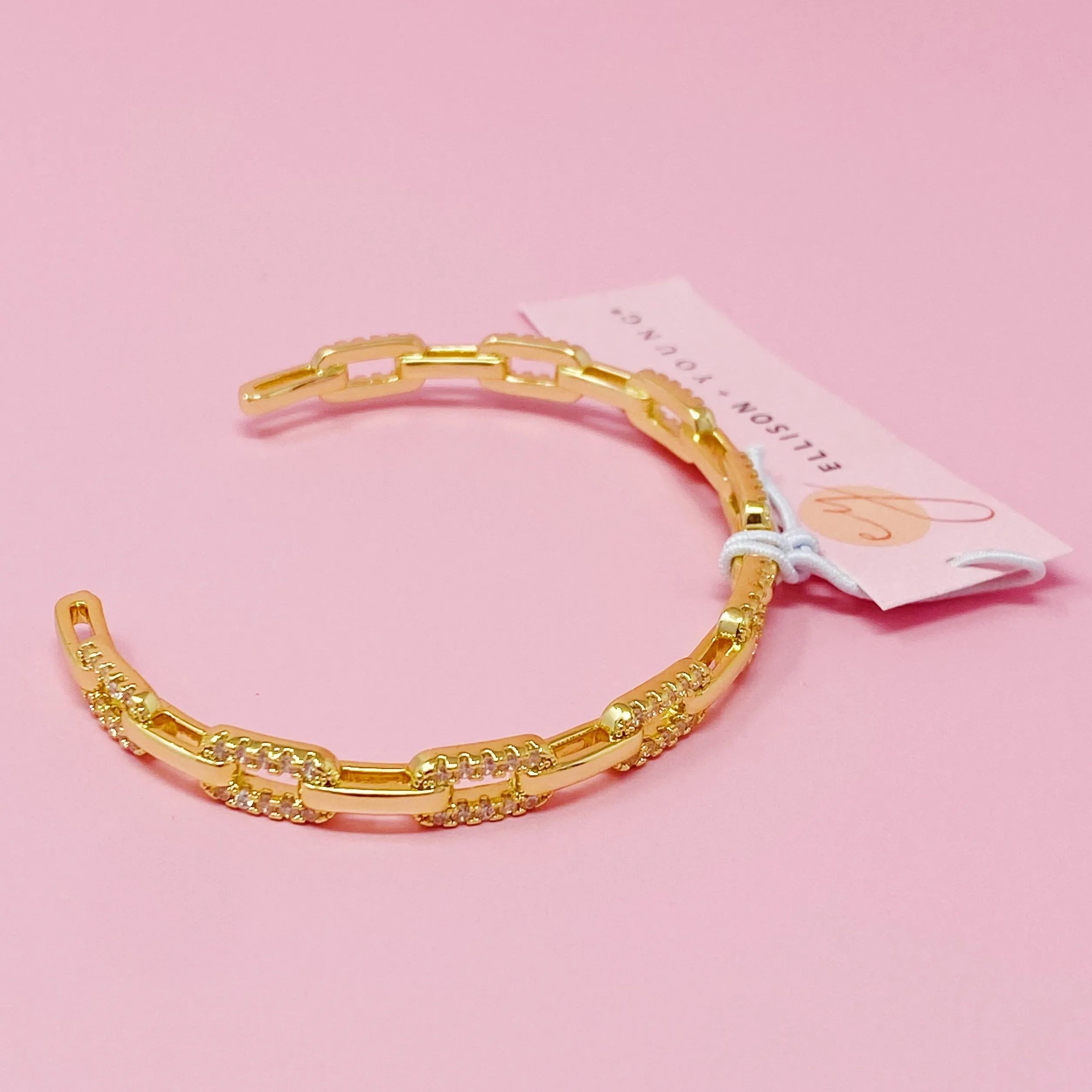 Alternatively Linked Open Bangle Bracelet