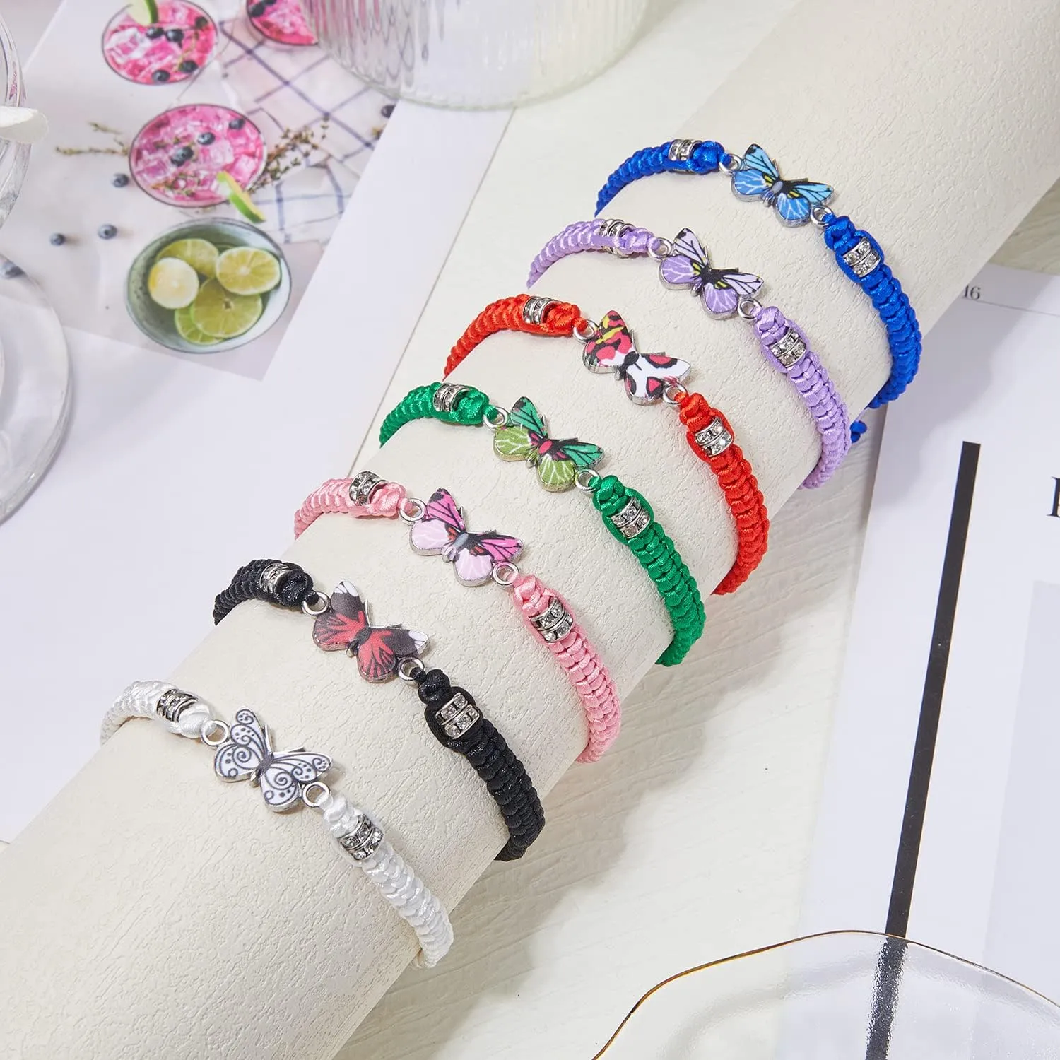 Always Believe in Yourself Butterfly Bracelet - Cute Charm Bracelets for Women, Adjustable Braided Rope, Lucky Friendship Matching Bracelet