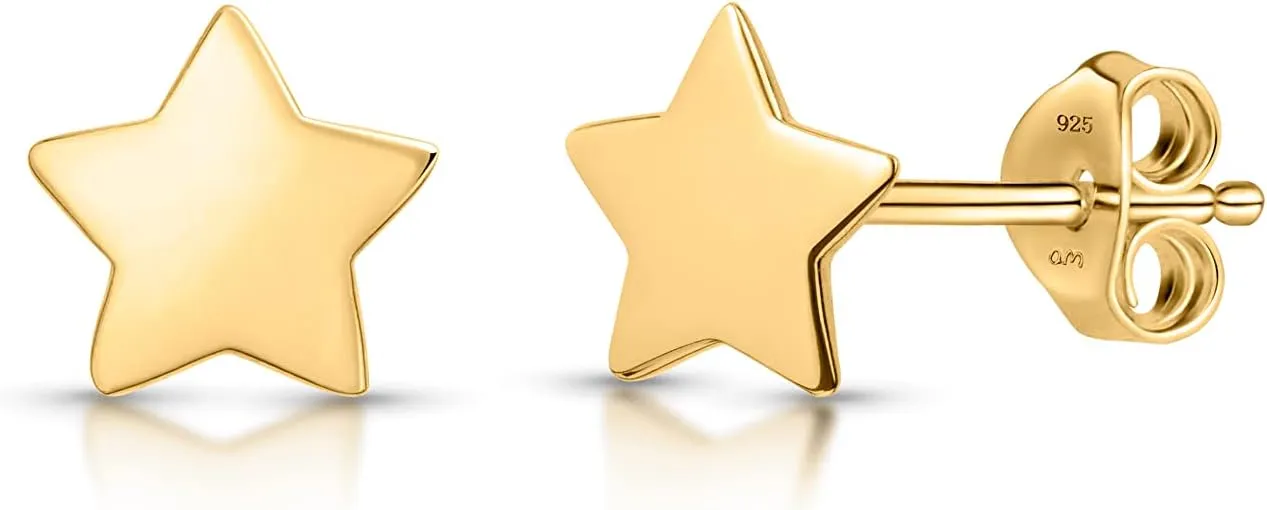 Amberta Women 925 Sterling Silver Celestial Stud Earrings