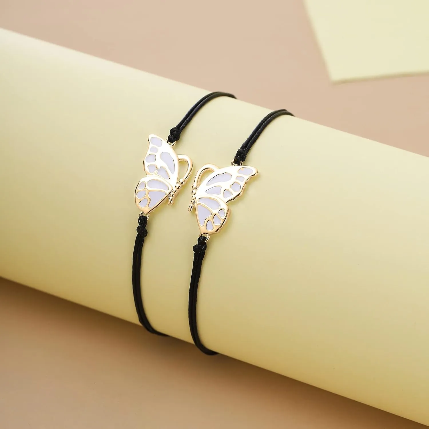 Apsvo Best Friends Friendship Bracelets for 2, BFF Long Distance Matching Butterfly Bracelets Friendship Gifts for Women Friends Birthday Jewelry Gift