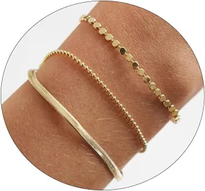 ASCOMY Bracelet for Women Gold Bracelets for Girls Dainty Paperclip Herringbone Bracelet Layered Rope Chain Bracelet Set
