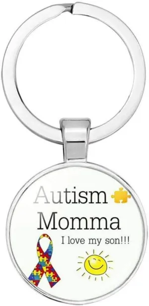Autism Mom Mother Keychain Autism Awareness Products Keychain Charm Puzzle Piece Autism for Mothers Day Christmas Birthday Gift
