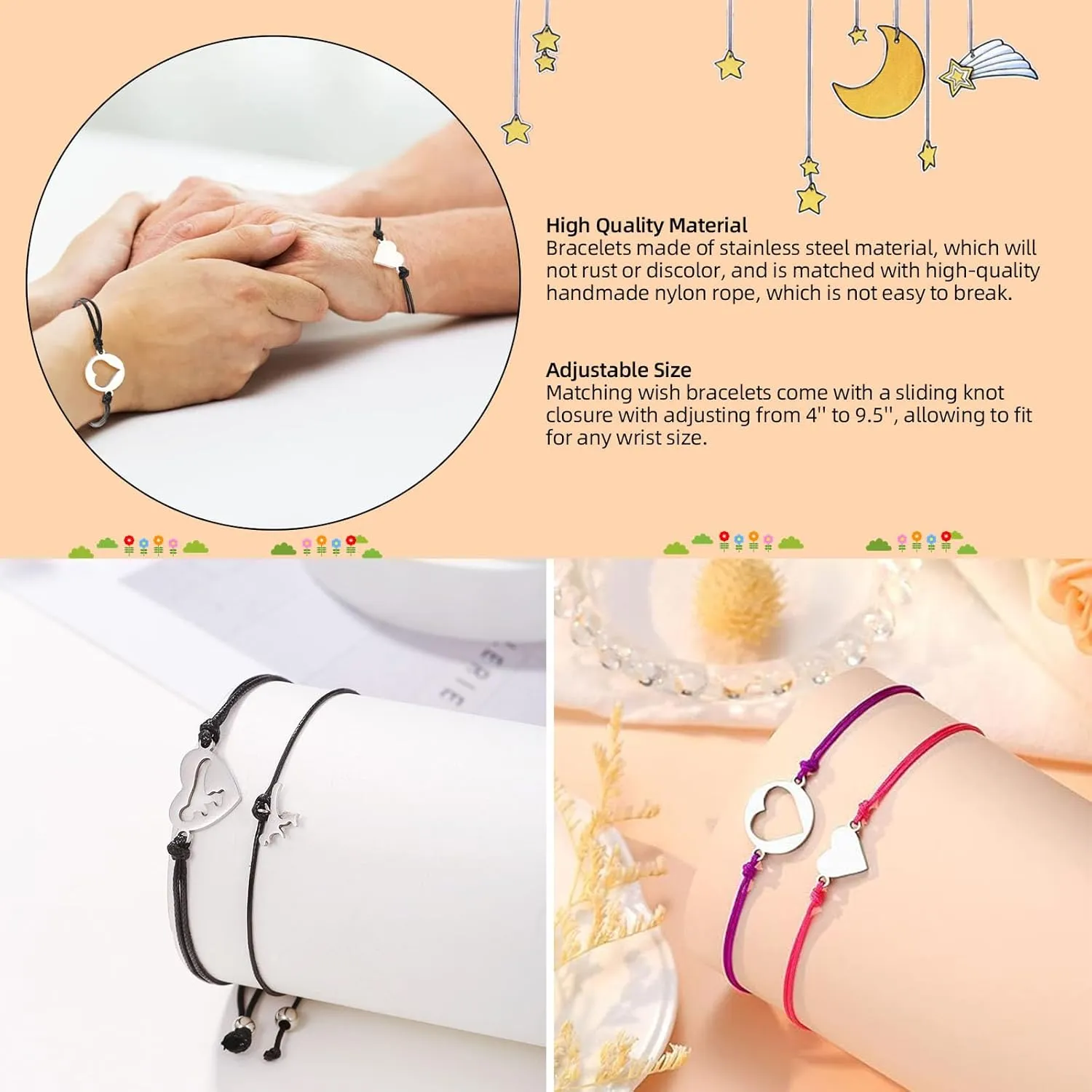 Back to School Bracelet Mommy and Me Bracelet,Matching Bracelets for Daughter Son Girls,Mother Daughter Bracelets One Big and One Small Bracelet(Dinosaur)