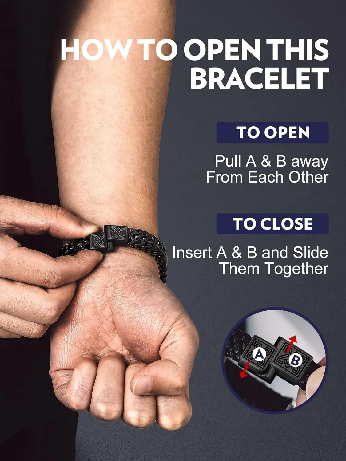 Bandmax Stainless Steel Chunky Heavy Duty Chain Bracelets for Men Handcuffs/Skulls/Celtic Knot Pendant Bracelets Biker Rapper Hip Hop Jewelry