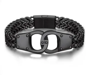 Bandmax Stainless Steel Chunky Heavy Duty Chain Bracelets for Men Handcuffs/Skulls/Celtic Knot Pendant Bracelets Biker Rapper Hip Hop Jewelry