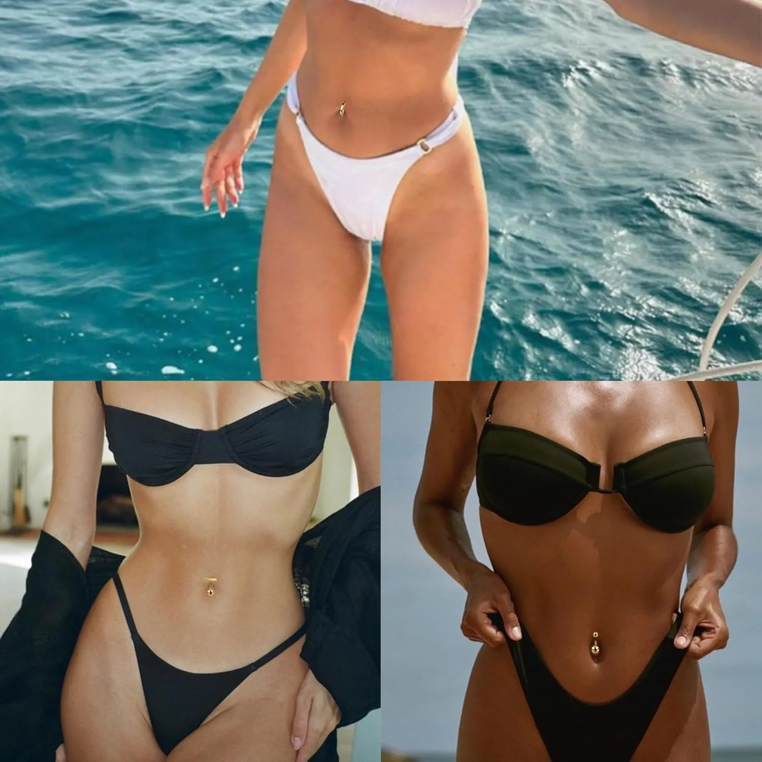 Belly Button Rings: Hypoallergenic Surgical Steel and Gold Clicker Rings