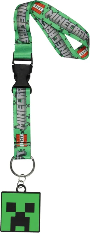 Bioworld Minecraft Creeper Wrist Strap Lanyard For Keys | Hand and Wrist Lanyard For Wallet Keychain