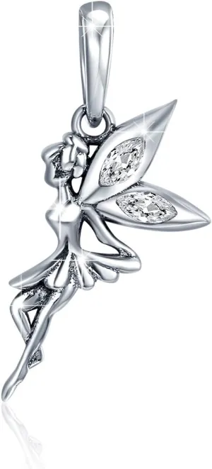 BISAER 925 Sterling Silver Charms for Bracelets Cat Dog Sloth Animal Beads Butterfly Fairy Heart Dangle Pendant Charms