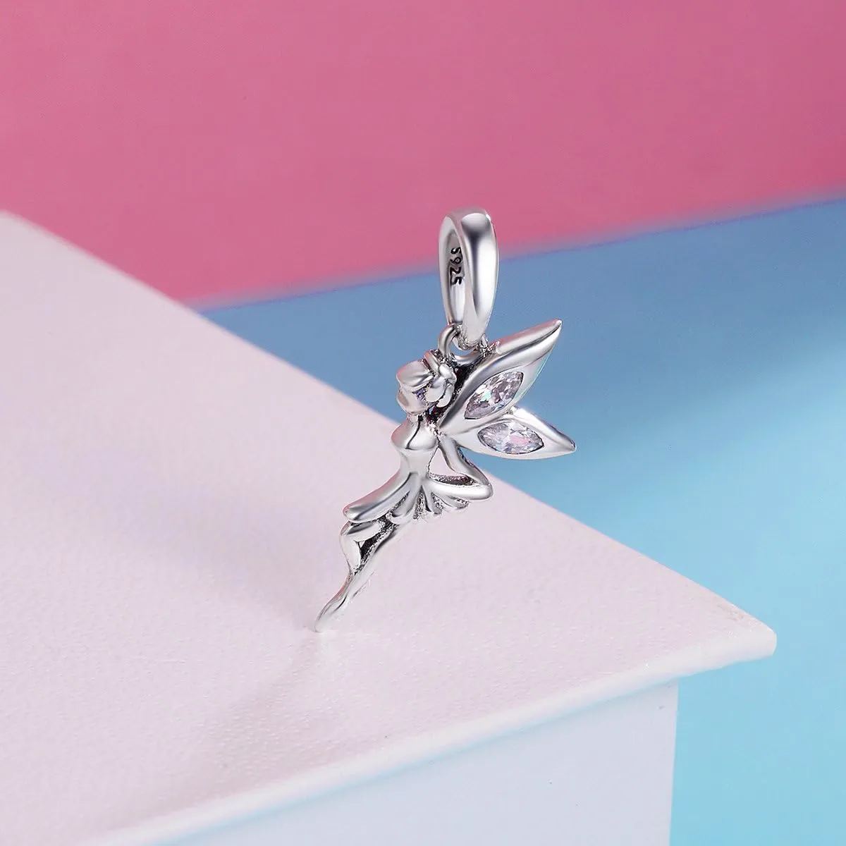 BISAER 925 Sterling Silver Charms for Bracelets Cat Dog Sloth Animal Beads Butterfly Fairy Heart Dangle Pendant Charms
