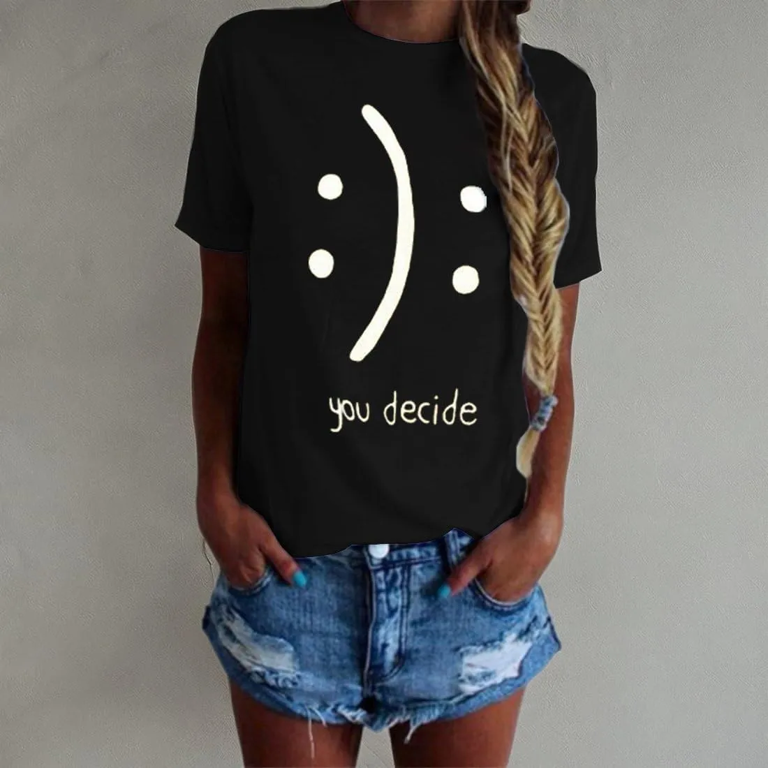 BLACKMYTH Women's T-Shirts Cotton Funny Graphic Design Casual Short Sleeve Top Tees