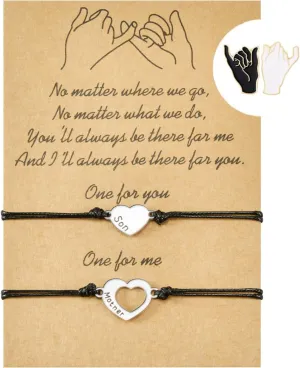 BOCHOI Pinky Promise Distance Matching Bracelets for Couples Best Friend BFF Friendship Bracelet Mother Daughter Girl Him Her Girlfriend Boyfriend