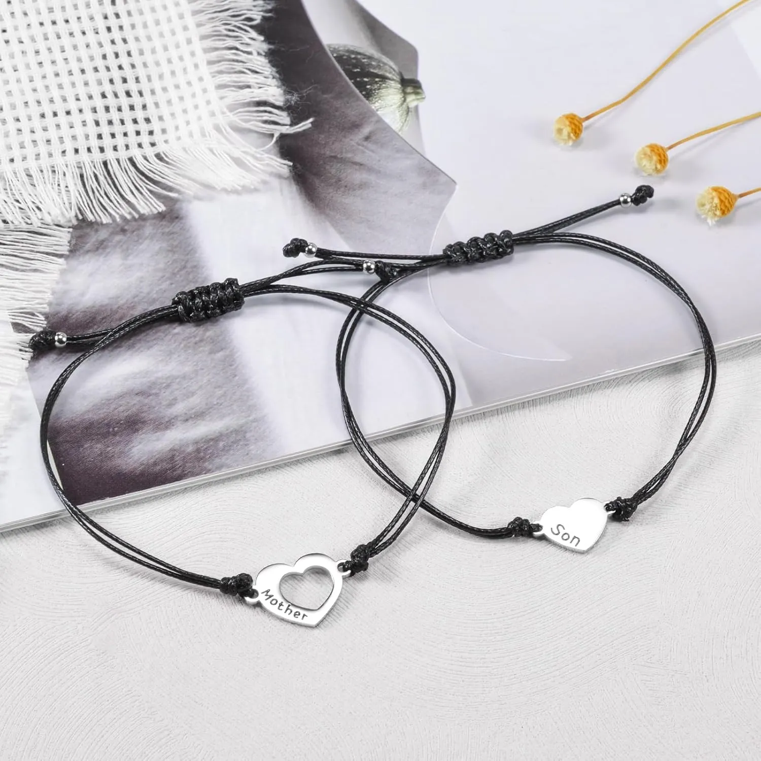 BOCHOI Pinky Promise Distance Matching Bracelets for Couples Best Friend BFF Friendship Bracelet Mother Daughter Girl Him Her Girlfriend Boyfriend