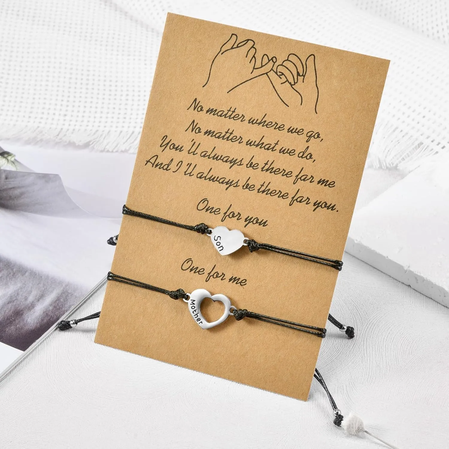 BOCHOI Pinky Promise Distance Matching Bracelets for Couples Best Friend BFF Friendship Bracelet Mother Daughter Girl Him Her Girlfriend Boyfriend