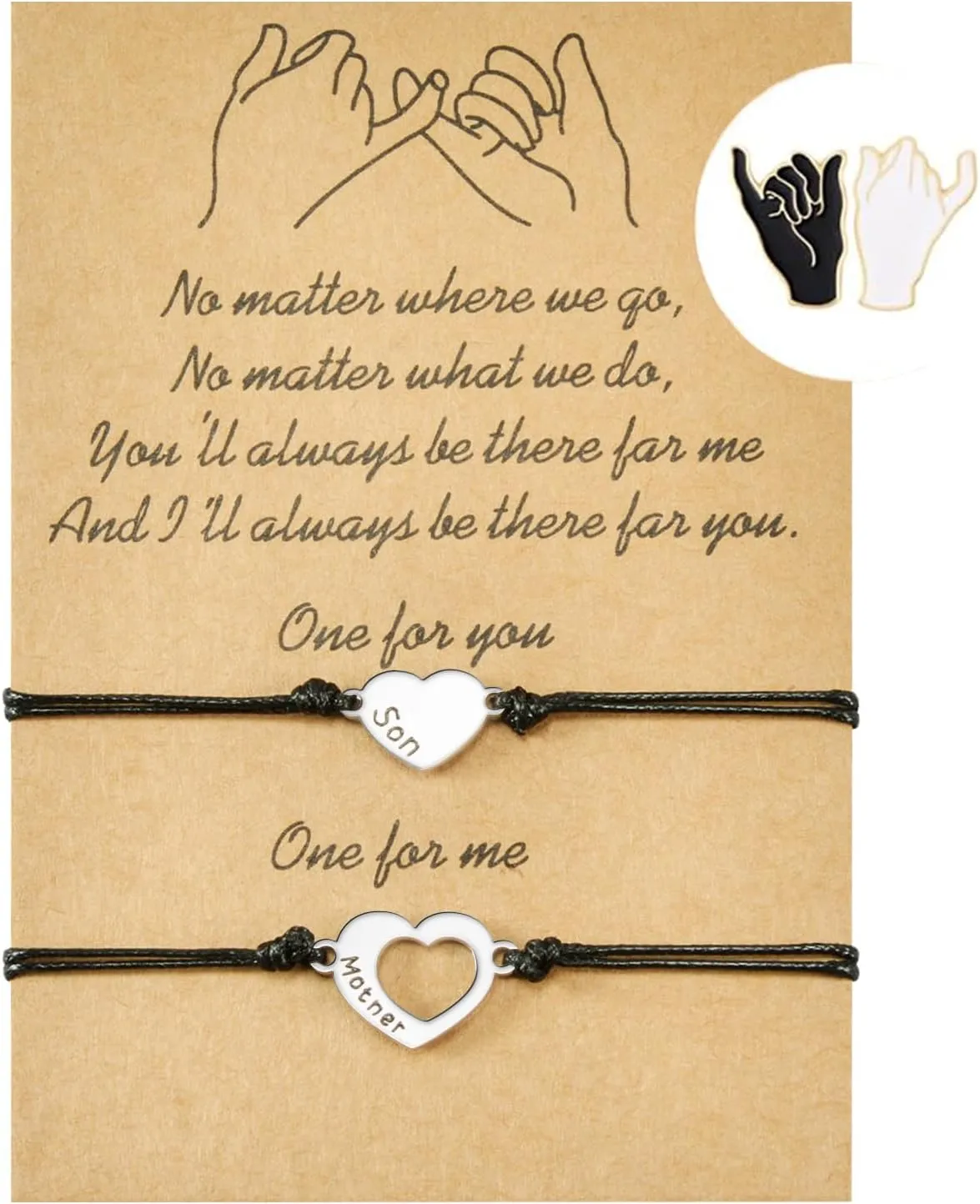 BOCHOI Pinky Promise Distance Matching Bracelets for Couples Best Friend BFF Friendship Bracelet Mother Daughter Girl Him Her Girlfriend Boyfriend