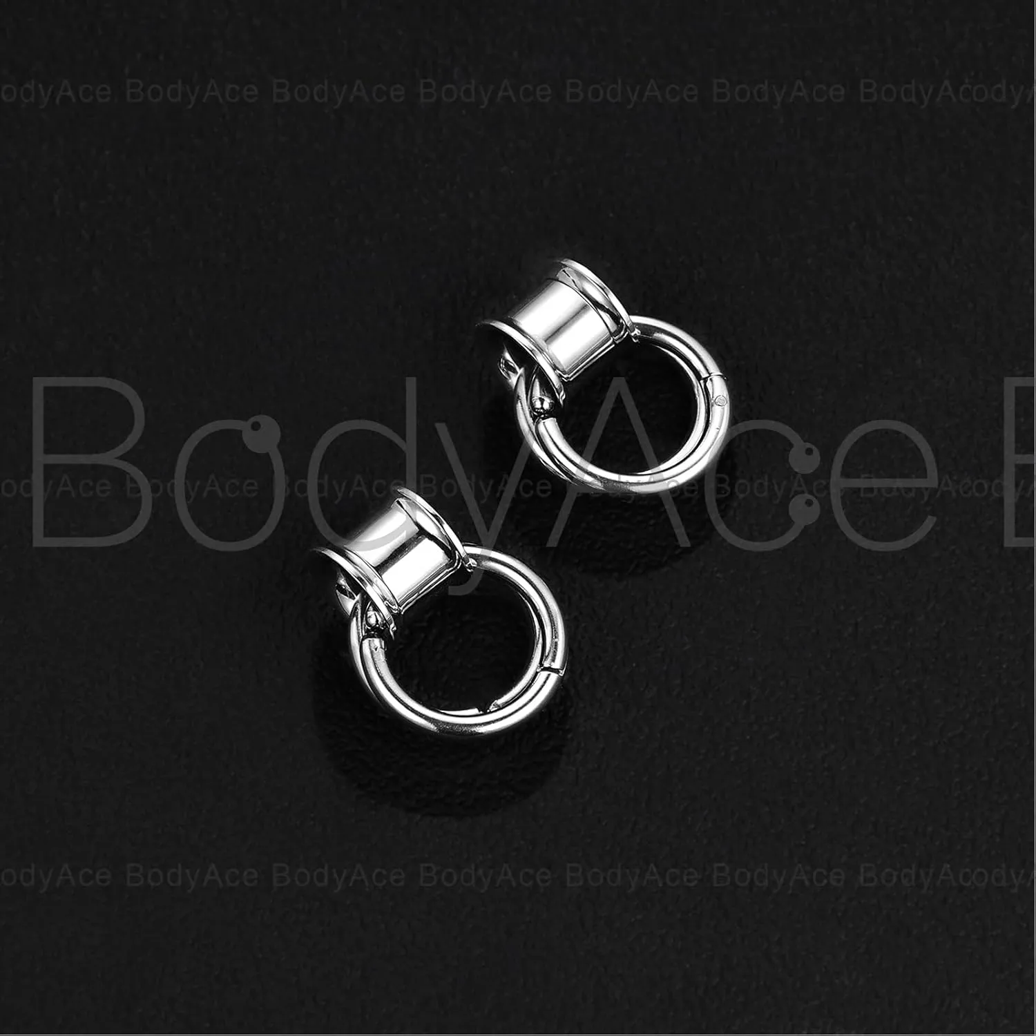 BodyAce 1 Pair Ear Guages Rings 316L Stainless Steel Saddle Plugs for Ears Weight Hypoallergenic Earrings Stretchers Tunnels 0G 00G 1/2" 9/16" Expander Piercing Body Jewelry