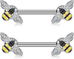 BodyAce Bee Septum Nose Rings Hoops, Butterfly Nose Cuff Small Nose Studs, Surgical Steel Tragus Lip Ring Industrial Earrings Nipple Piercing Jewelry