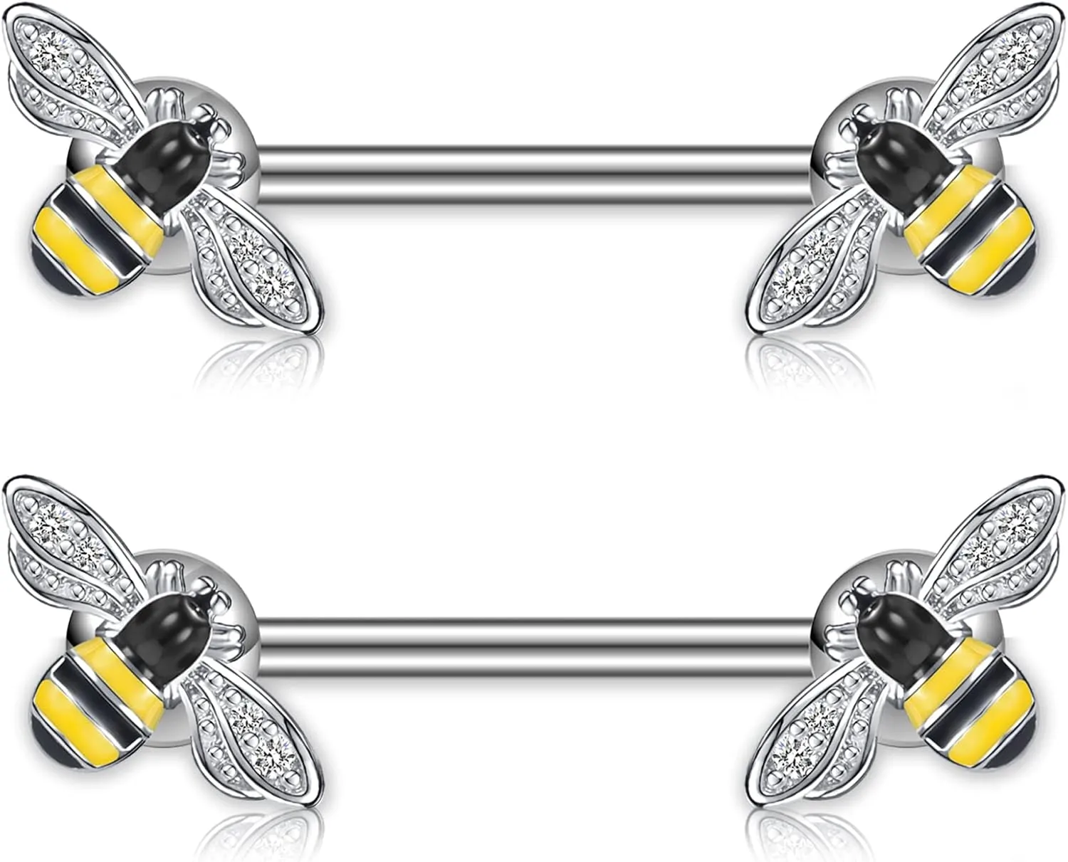 BodyAce Bee Septum Nose Rings Hoops, Butterfly Nose Cuff Small Nose Studs, Surgical Steel Tragus Lip Ring Industrial Earrings Nipple Piercing Jewelry