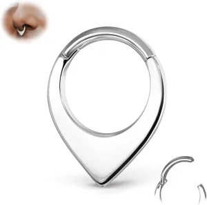 BodyBonita 16G Septum Rings Teardrop - 316L Surgical Steel Nose Rings Hoops Teardrop Seamless Hinged Cartilage Earrings for Women Conch Daith Piercing Jewelry Helix Rook Lip Gold/Silver/Black/RoseGold
