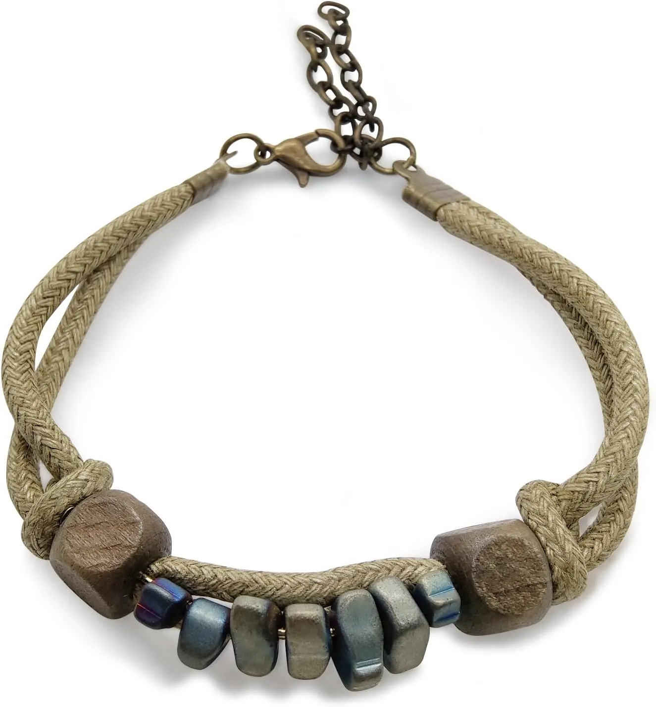 Boho Natural Beaded Handmade Strand Bracelet, Fashion Ankle Men Bracelets Healing Crystal Bracelets for Women Wrist Braided Bracelet Jewelry