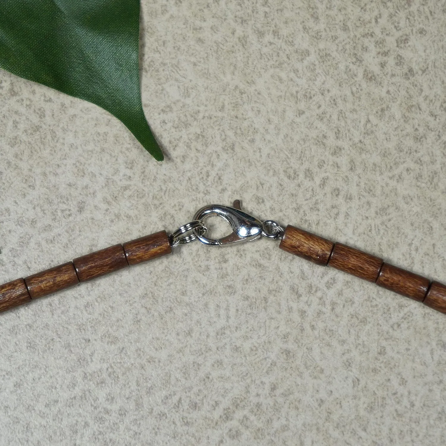 Boho Vintage Style Copper Patina Medallion and Wood Beaded Necklace - Length Choices (20, brown, copper)