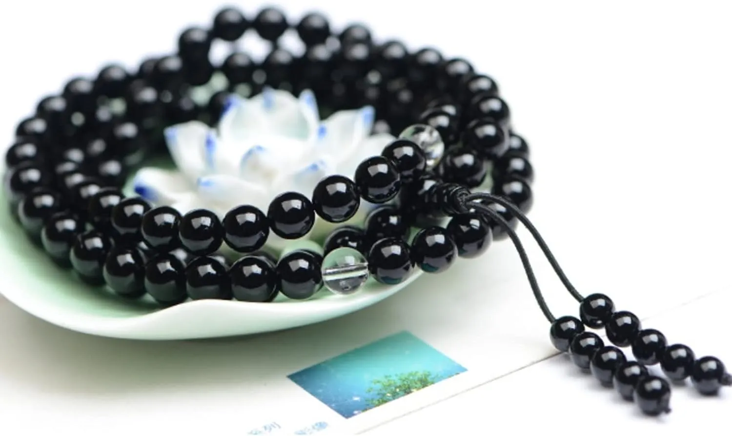 bracelets for men,beaded bracelets, Bracelet Feng Shui Wealth Bracelet 7A Black Tourmaline Bracelet Buddha Prayer 108 Beads Necklace Crystal Bracelet Spiritual Chakra Gems Amulet Talisman for Positivi
