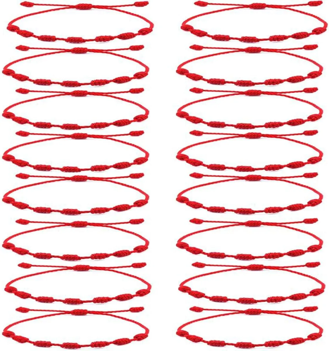 CASDAN Evil Eye Bracelets for Women Red Knot String Hamsa Kabbalah Protection Good Luck Ojo Bracelet Adjustable Friendship Bracelets Set Family