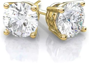 Cate & Chloe Mia Diamond-Simulated Stud Earrings, CZ Stud Earrings, Round CZ Studs, Crystal Earrings, Classic Studs, Best Earrings for Women